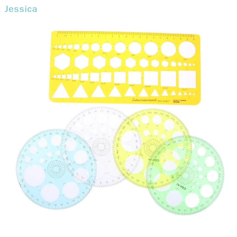 ♥Multi-Functional Circular Drawing Template Ruler - Protractor & Circle Stencil Tool for Art, Drafting & School Supplies