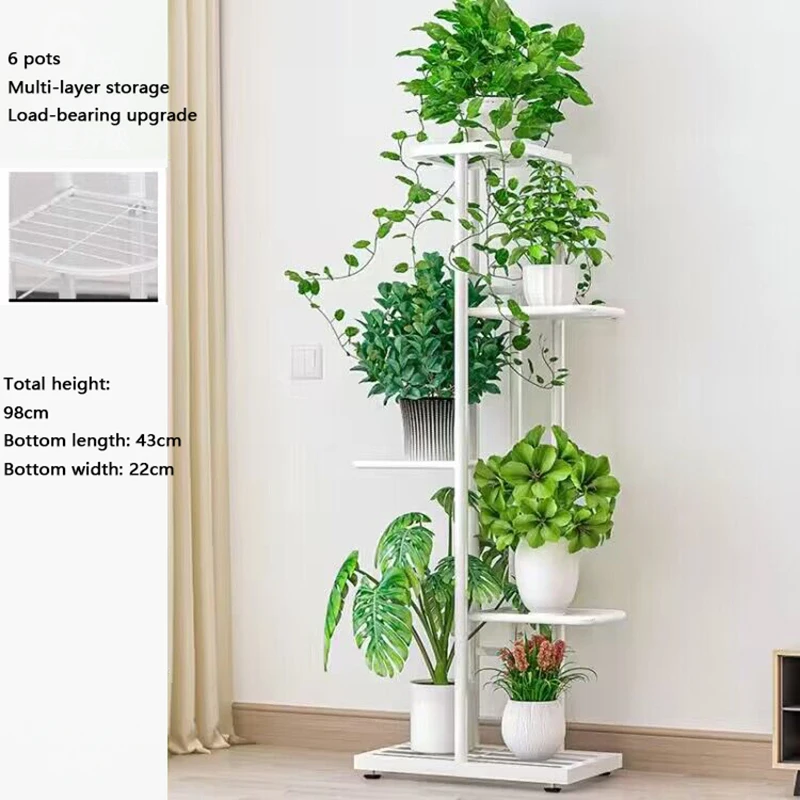 Flower Rack Indoor Home Living Room Flower Pot Rack Floor-Standing Storage Rack Foldable Multi-Layer Space-Saving Pothos Rack