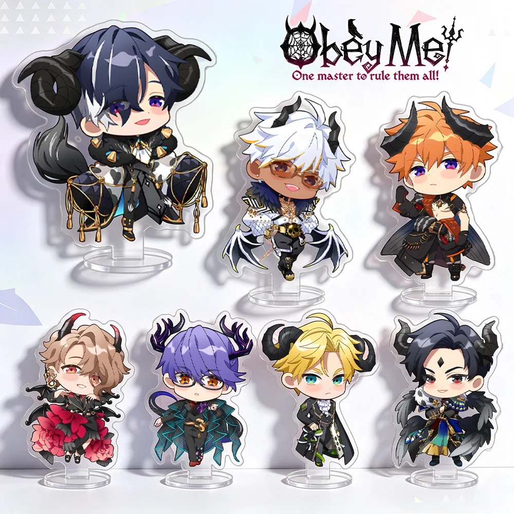 Obey Me! Nightbringer Beelzebub Asmodeus Mammon Lucifer Satan Leviathan Belphegor HD Characters Acrylic Stand&Acrylic Keychains