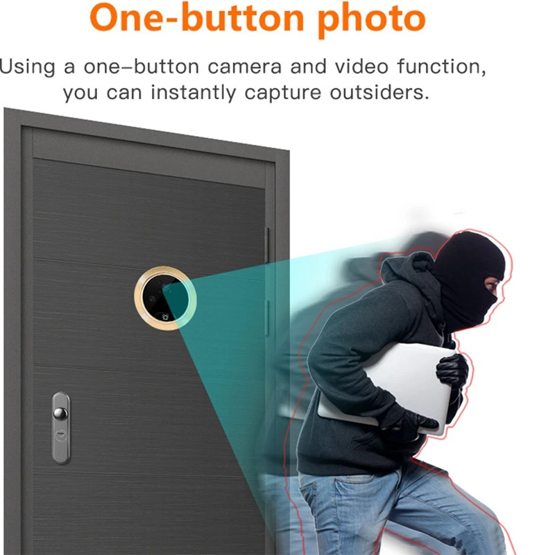 4.3Inch Doorbell Camera Motion Detection Recording Display Video Peephole Viewer Ring Doorbel