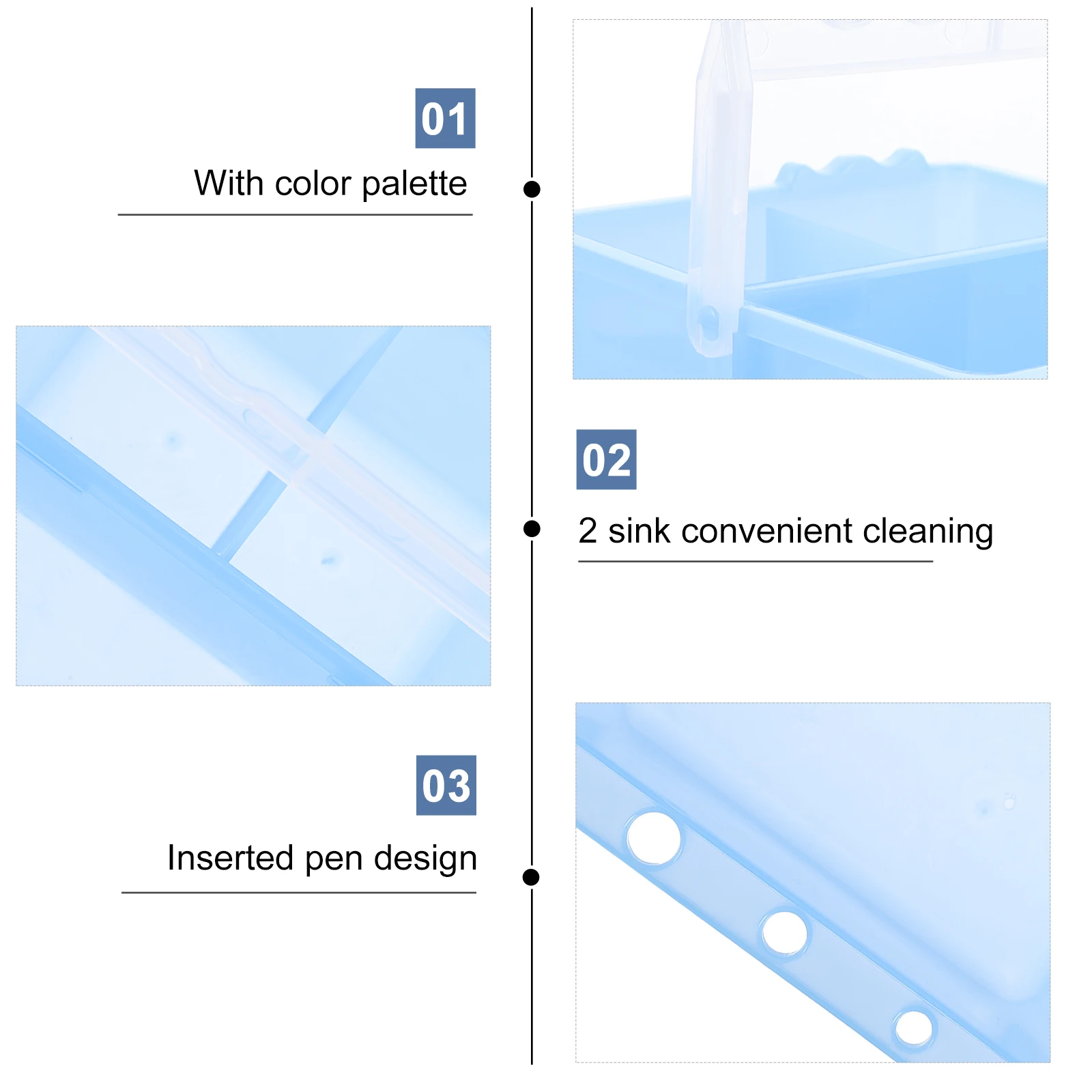 

2pcs Plastic Paint Brush Basin Multifunctional Sturdy Durable Easy Carry Smooth Surface Art Supplies Brush Washer Bucket For