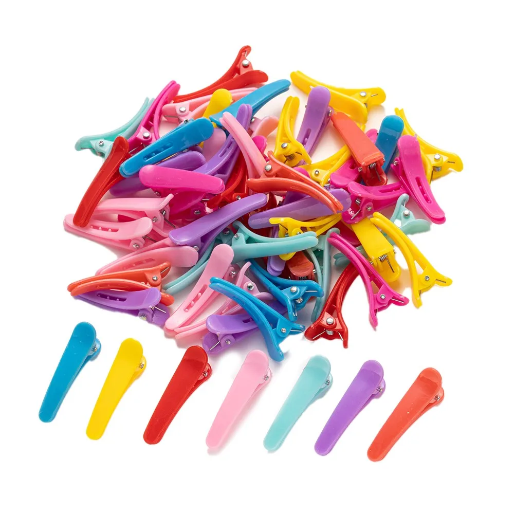 

10/30/50Pcs Candy Colorful Plastic Duckbill Clip Crocodile Hairpins Base For DIY Women Girls Styling Hairpins Tools Accessories