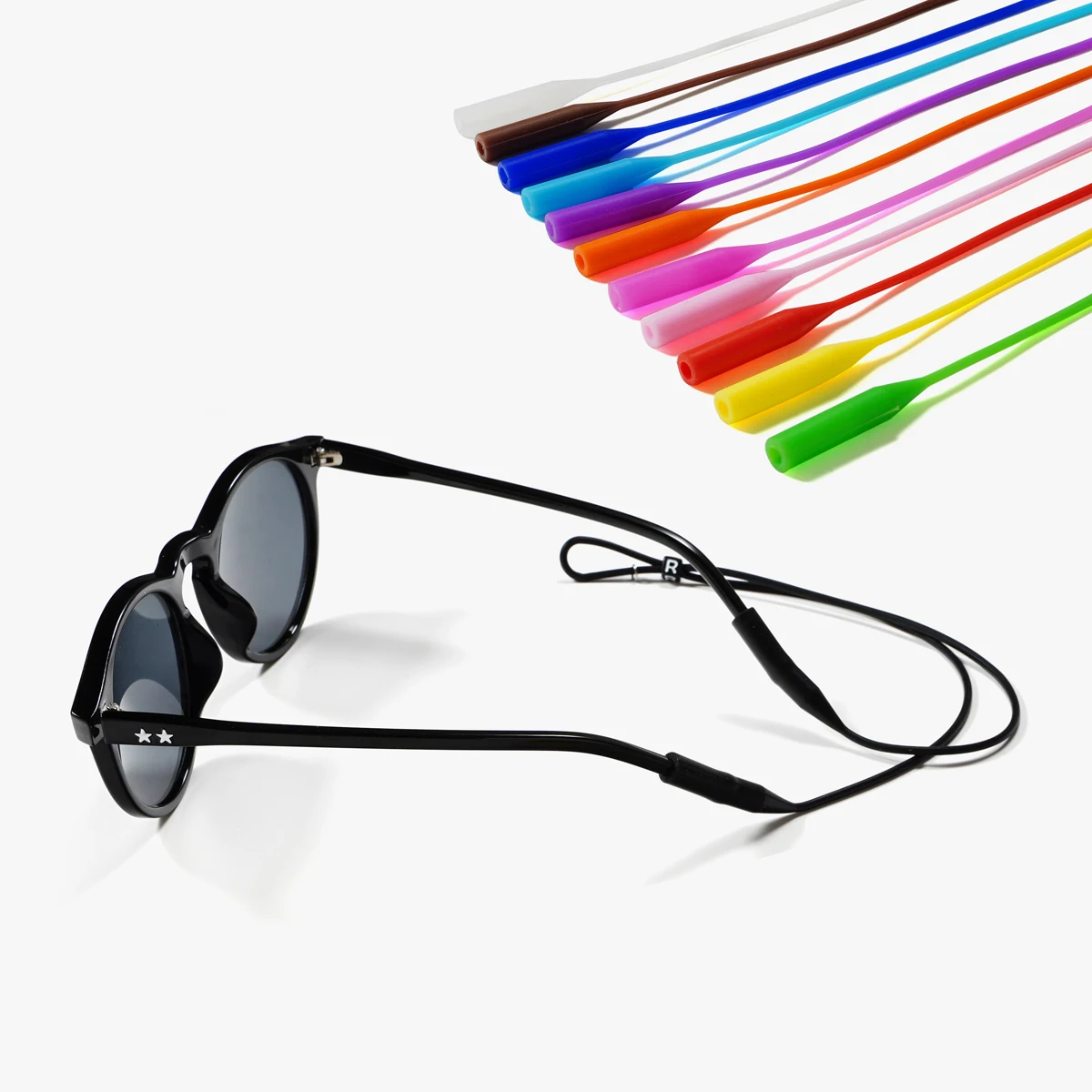Fashion Sports Glasses Holder, Multi-Color Silicone Glasses Strap Adjustable Male and Female Glasses Straps, Glasses Accessories