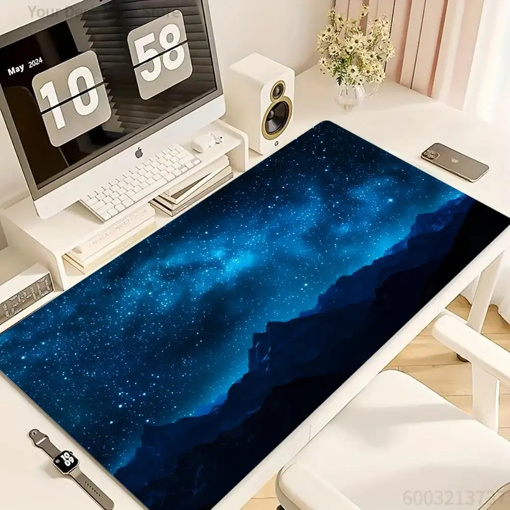 Mountain Starscape Mauspad / Computerzubehör Büro-Spieltischmatten Gummi-Antirutsch-Gaming-Tastatur-Mauspads Schreibtischunterlagen