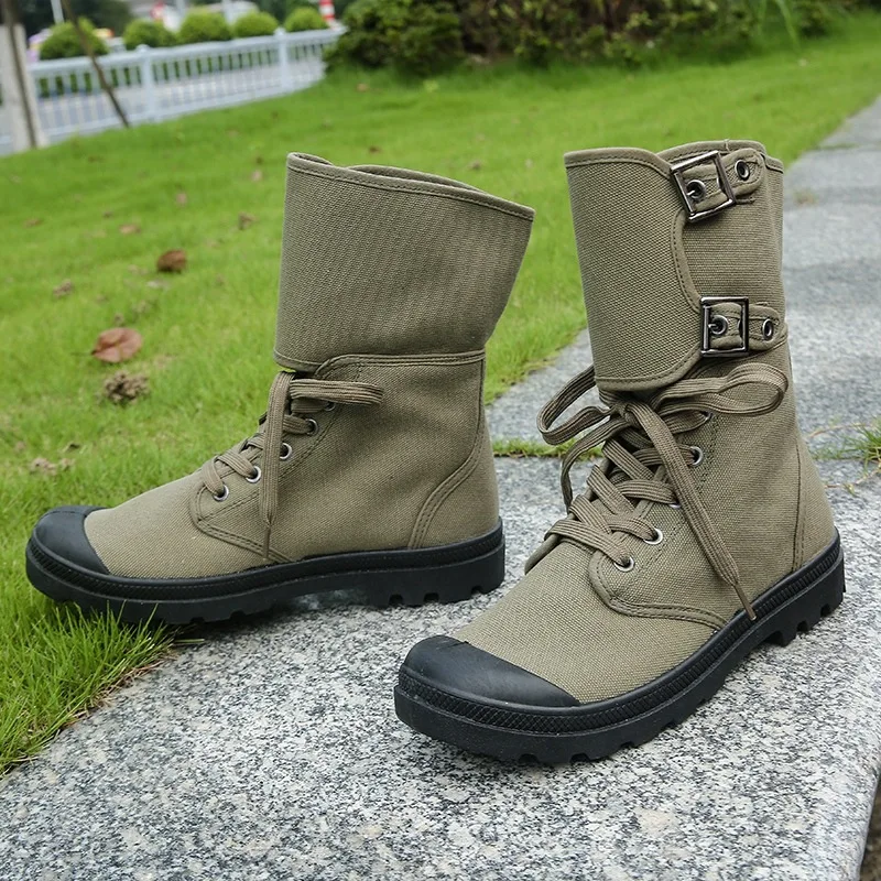 Classical Men Desert Boots Canvas Mens Working Safty Shoes High Top Tooling Boots Men's Ankle Boots Fashion botas masculino