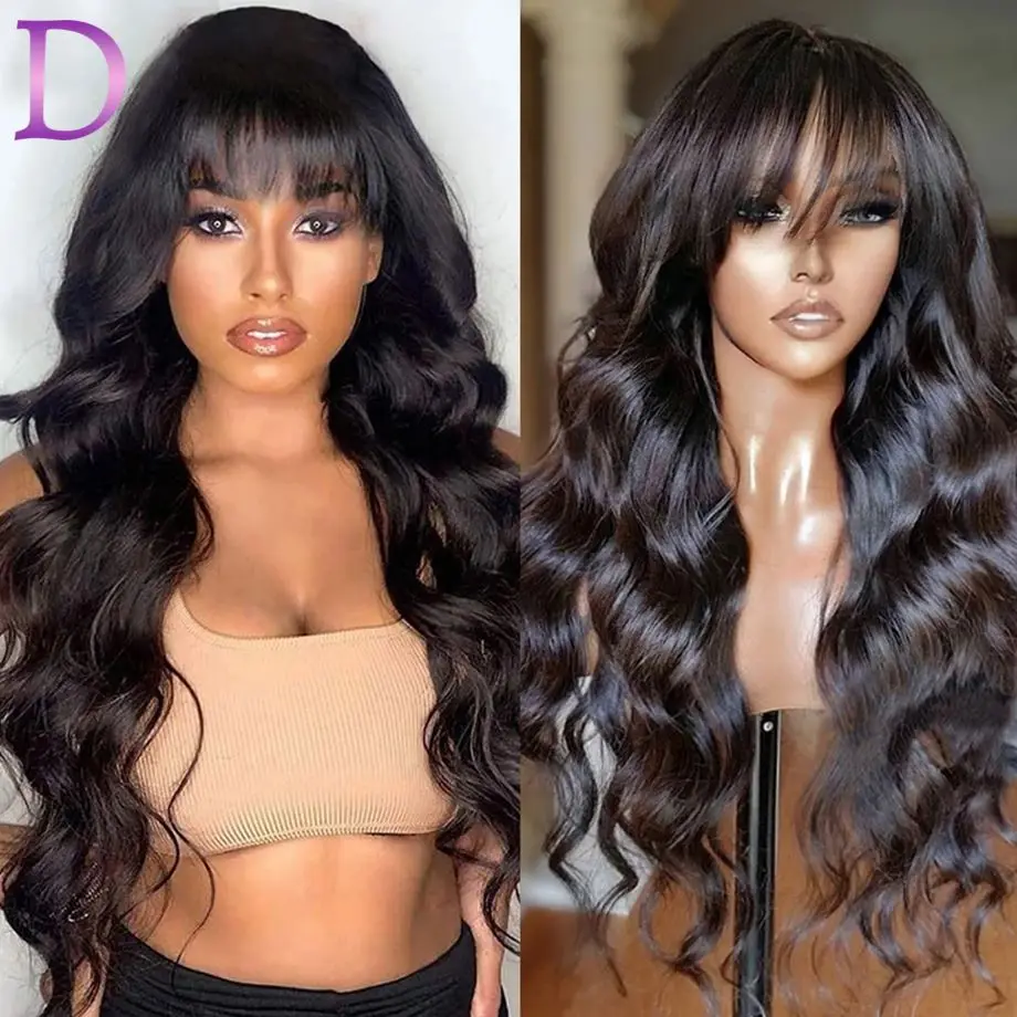 شعر مستعار بشري برازيلي مموج مع الانفجارات للنساء ، دانتيل الجزء الأوسط ، مظهر واقعي ، فروة رأس مزيفة ، الانفجارات الهامشية ، 3 × 1 ، 34 بوصة