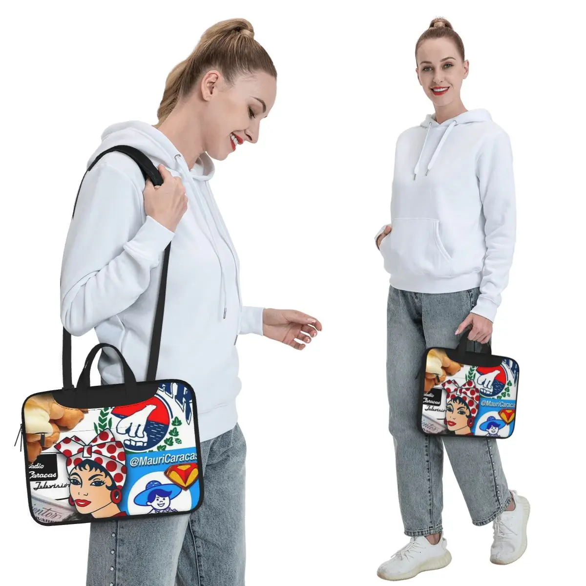 Arepas Venezuela Crossbody Laptop Bag Case Computer Bag Resistant Protective Notebook Pouch for Macbook Pro Lenovo