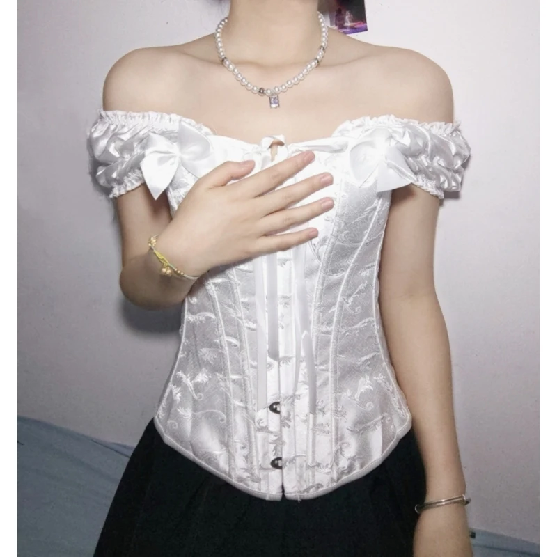 

European and American sexy shapewear, bridal strapless dress, waist cinching, bubble sleeves, abdominal shaping suit