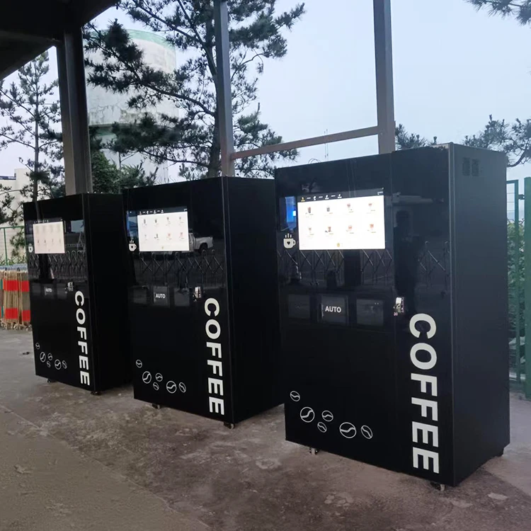 27-inch Touch Screen Fully Automatic Coffee Vending Machine Freshly Ground Coffee with Ice Making for Shopping Mall