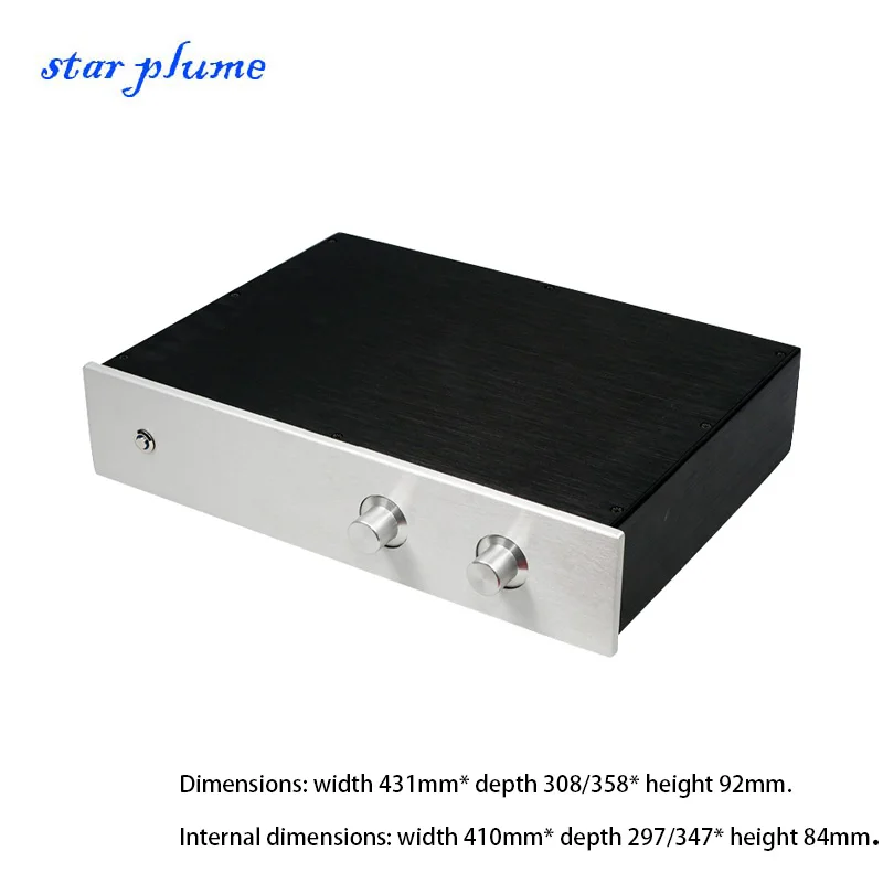 431*358*92mm All-aluminum Alloy Power Amplifier Case DAC Preamplifier Chassis Vacuum Tube Amplifier Chassis Shell DIY Box