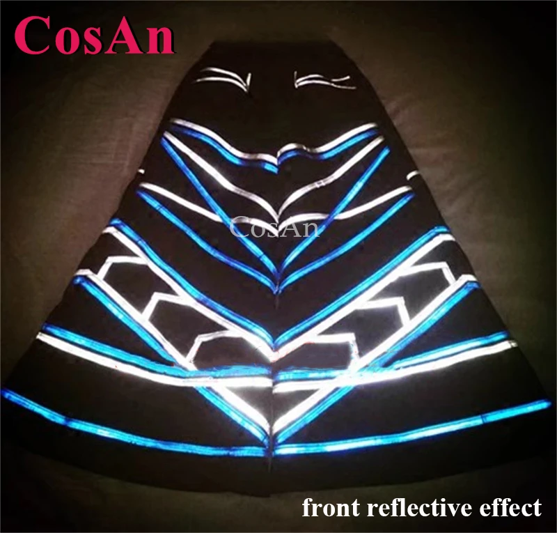 

CosAn AUS большие щитки со светоотражающими полосками, танцевальные брюки с призраками, модные брюки-папка Reaper, брюки-клеш, мрачные светоотражающие брюки, новые