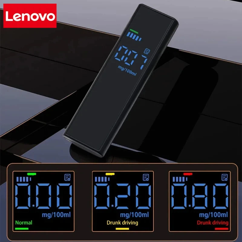 Lenovo High-precision Alcohol Tester Portable Non-contact Professional Led Digital Display Drunk Driving Alarm Quick Tester
