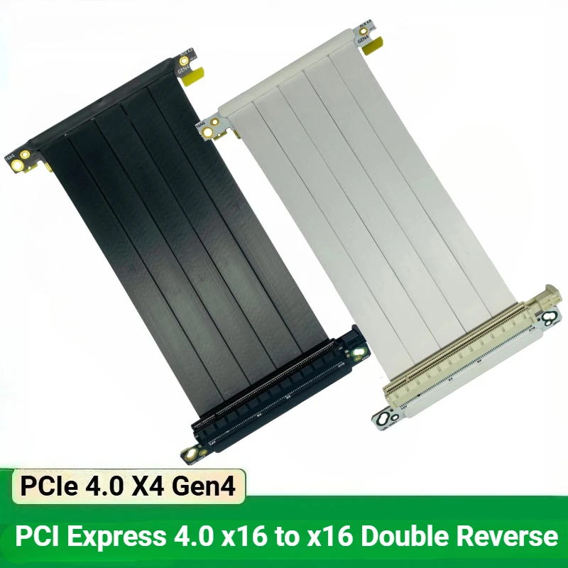 

Shielded PCIe Riser 3.0 4.0 x16 High Speed Extension Cable Double Reverse Graphics Video Card GPU Extender For A4 ITX Ssupd Case