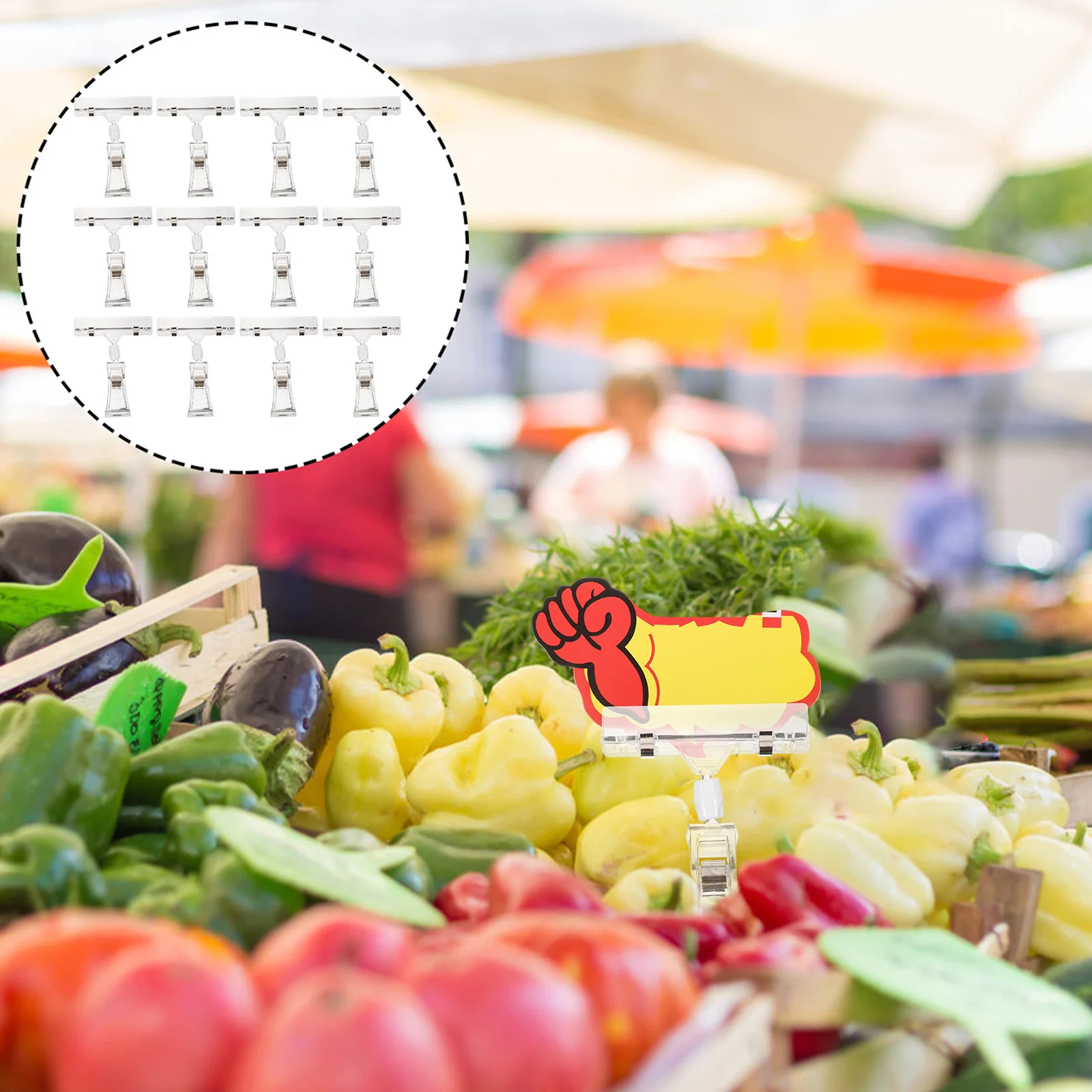 

10Pcs Merchandise Sign Display Clip Double Head Tag Holders Adjustable Double Sided Clips for Store Office