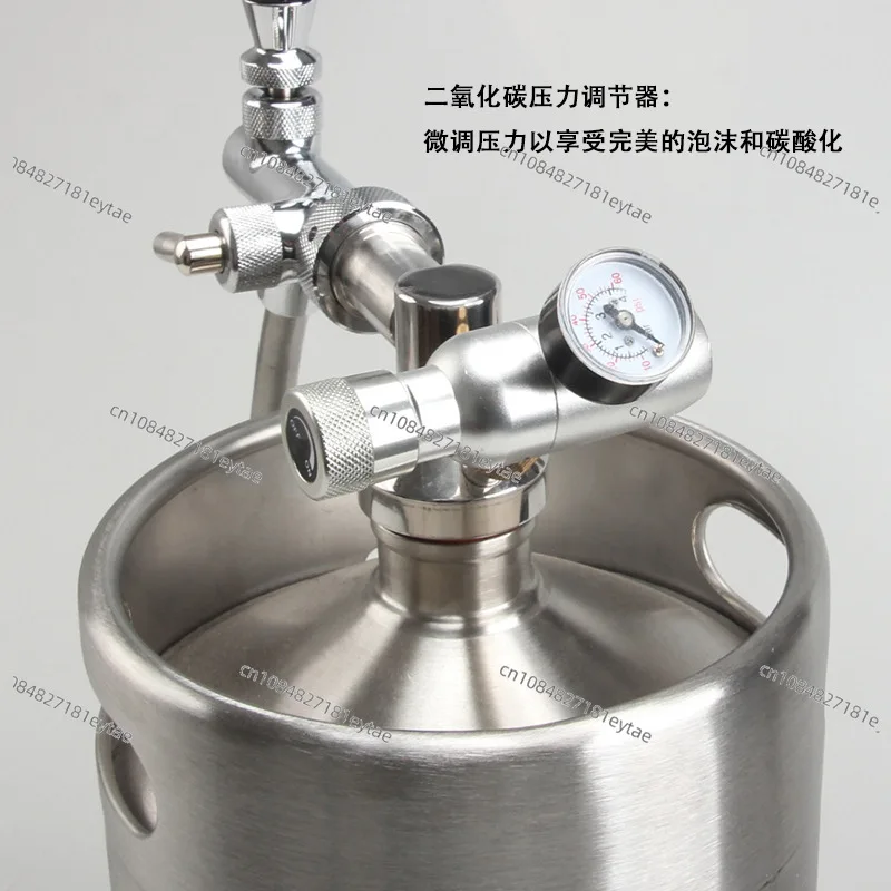 304 Stainless Steel Portable Pressurized Keg Kit Homebrew Beer Dispenser System Adjustable Faucet