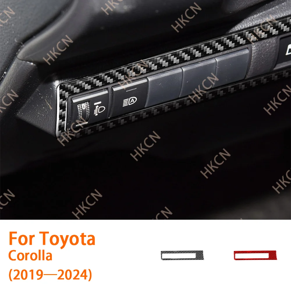 

Carbon Fiber Front Lamp Headlight Switch Panel Decal Car Interior Accessories Cover Trim Sticker For Toyota Corolla 2019—2024