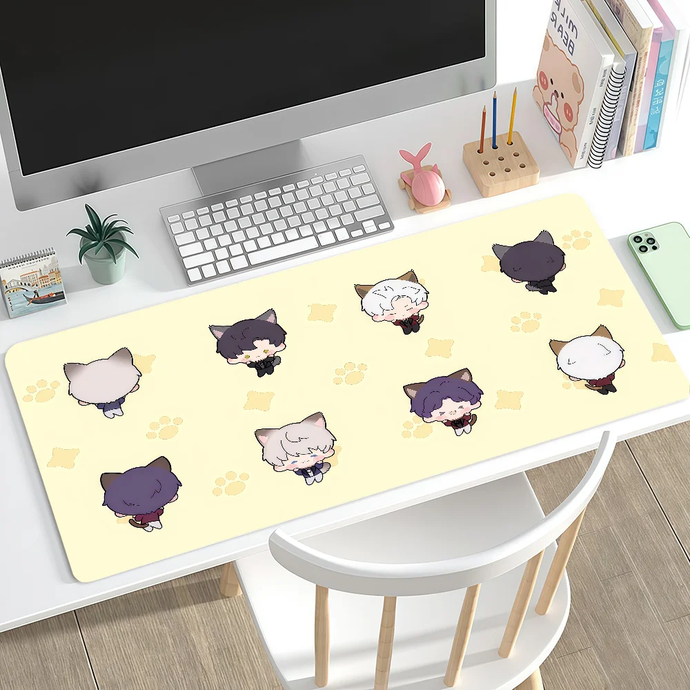 Love And Deepspace Chibi Kawaii art Mouse Pad Large Non-slip Lockedge Desktop Computer Desk Mat Keyboard MousePad Office Student