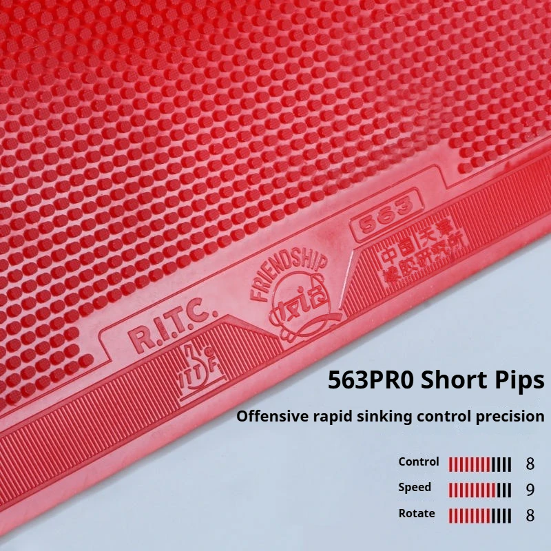 729 Friendship 563PRO نقاط صفائح مطاطية لتنس الطاولة - نقاط خارجية وقصيرة مطاط بينج بونج متين مع إسفنجة لهجوم الغرق