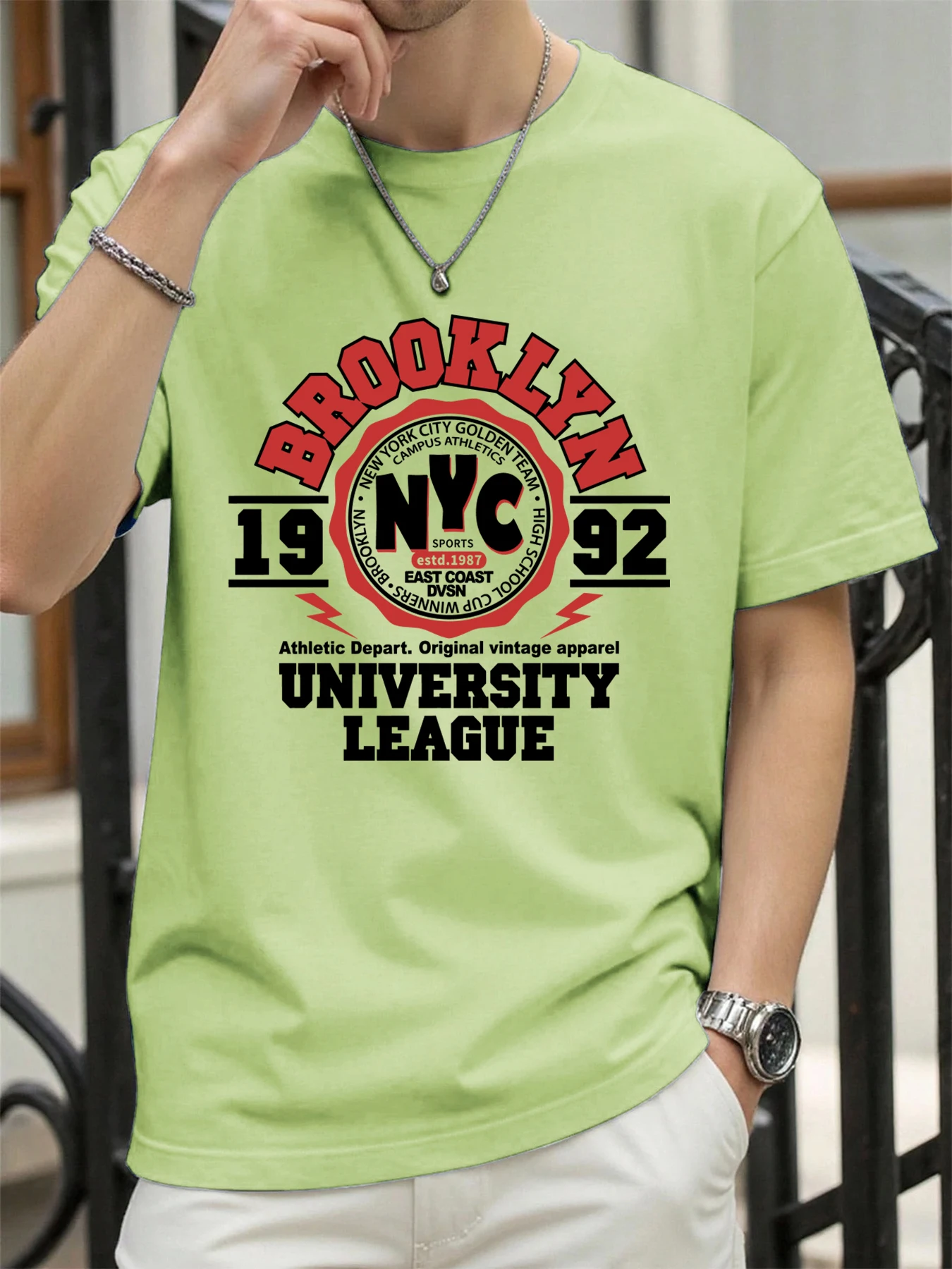 New York City 1992 Design Herren-T-Shirts, weiche All-Match-Mann-Sportbekleidung, Sommer-T-Shirt mit O-Ausschnitt, Unisex, Übergröße, Baumwollkleidung