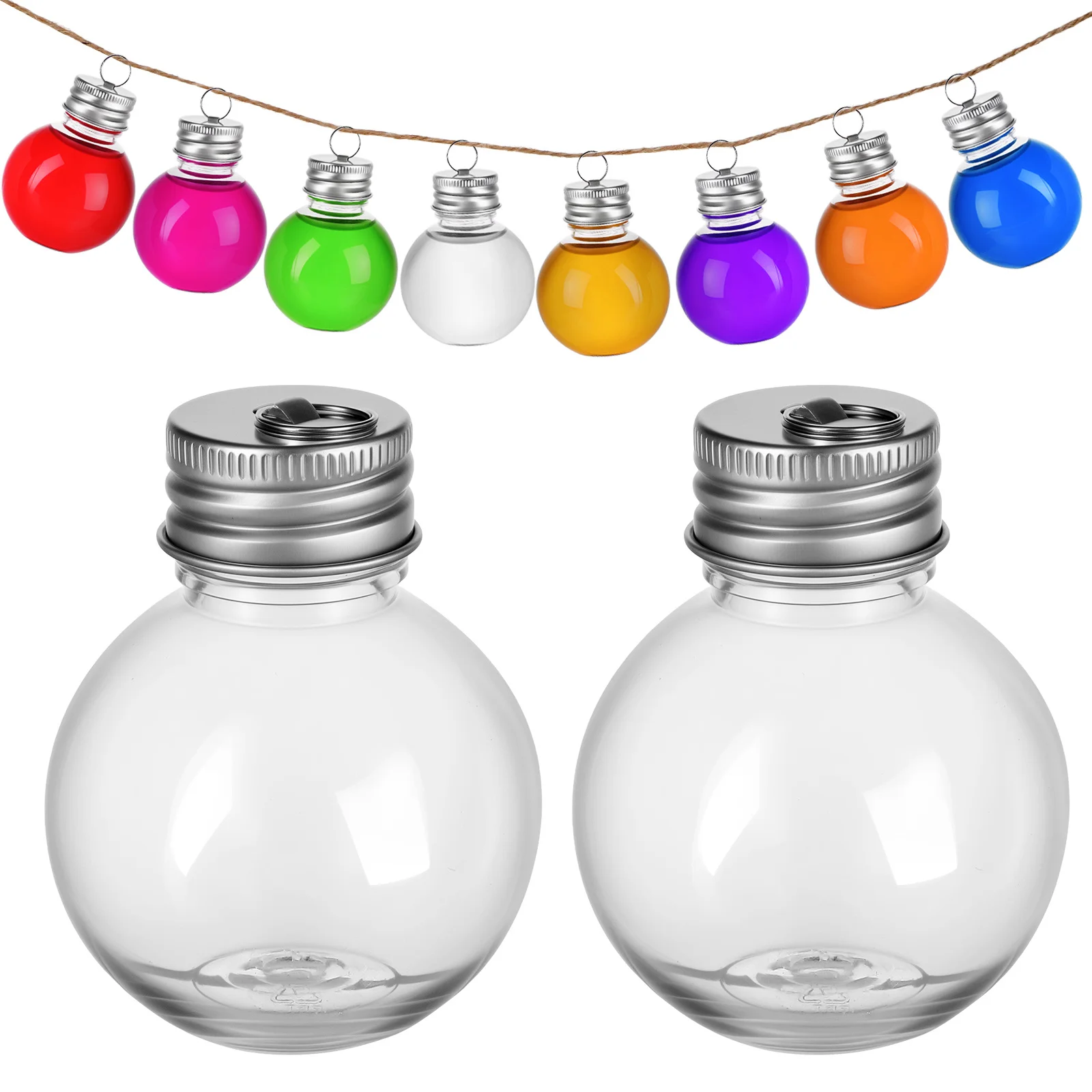 

Clear Bottles Shaped Plastic Small with Lids Hanging Ornament Juice Travel Empty Milk