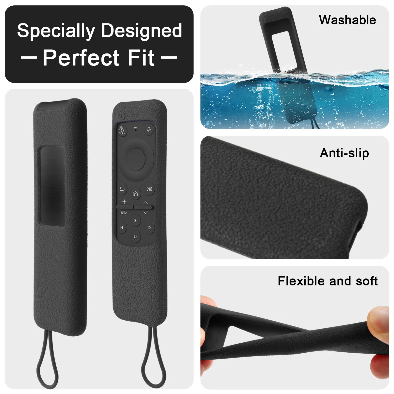 Protective Silicone Remote Case Use for Samsung 2023 Home Smart TV Voice Remote Control BN59-01432J TM2360F Series Sheath Cover