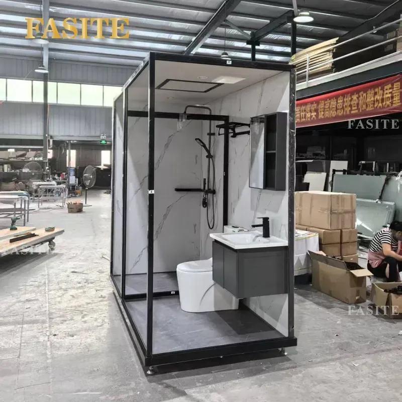 For Integrated Bathroom with Squatting Toilet Wet and Dry Separation Shower Room Prefabricated Modular Unit Space Saving Easy