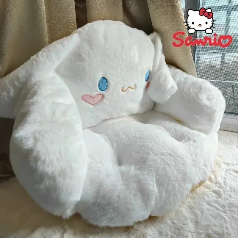 Sanrio Kuromi Cinnamoroll Winter Plush Half Surrounded Cartoon Soft Cushion Backrest Dormitory Office Non-Slip Chair Cushion