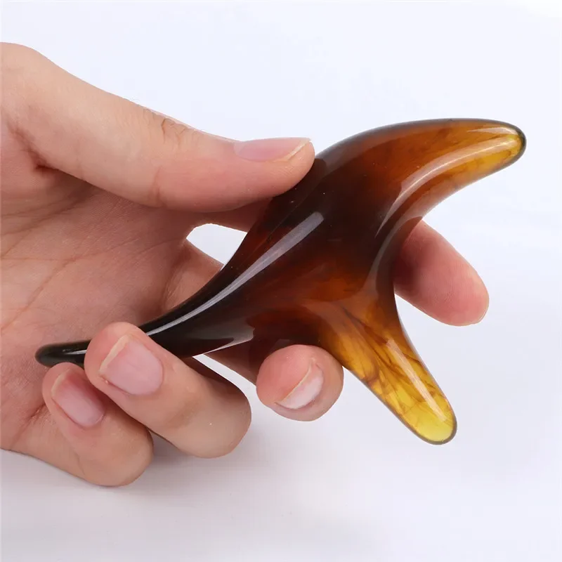 Amber Resin Wax Triangle Foot Massager Gua Sha Acupuncture Tool