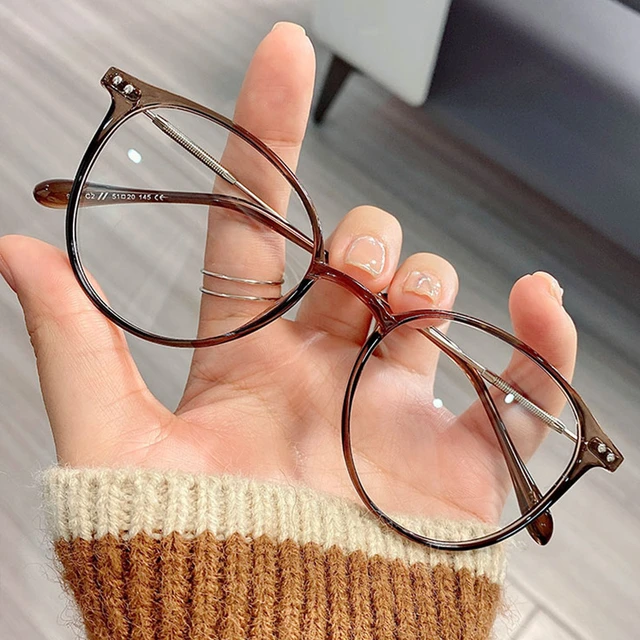 Montura De Gafas De Moda Para Mujer Montura De Gafas De Color Fresco Lentes Transparentes Redondas Vintage Montura De Gafas Opticas Monturas AliExpress