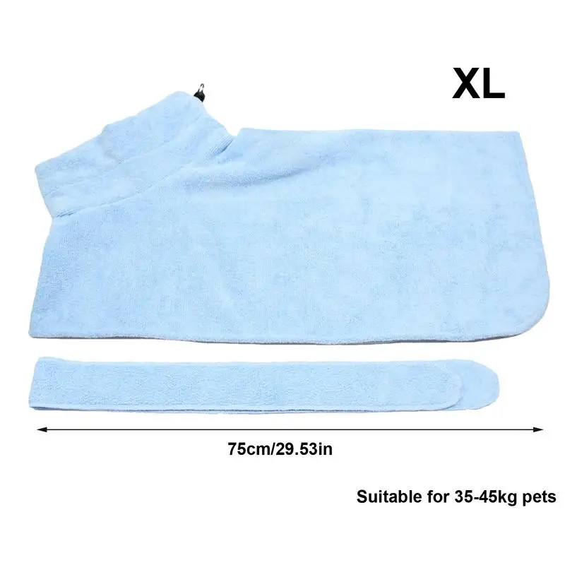 Банный халат для собак, полотенце из микрофибры для домашних питомцев, регулируемый халат, машинная стирка, банное полотенце для маленьких и больших собак, для купания