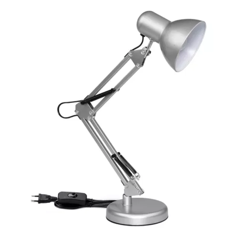 White screen incandescent lamps and desk lamps with  ° metal swing arm structure