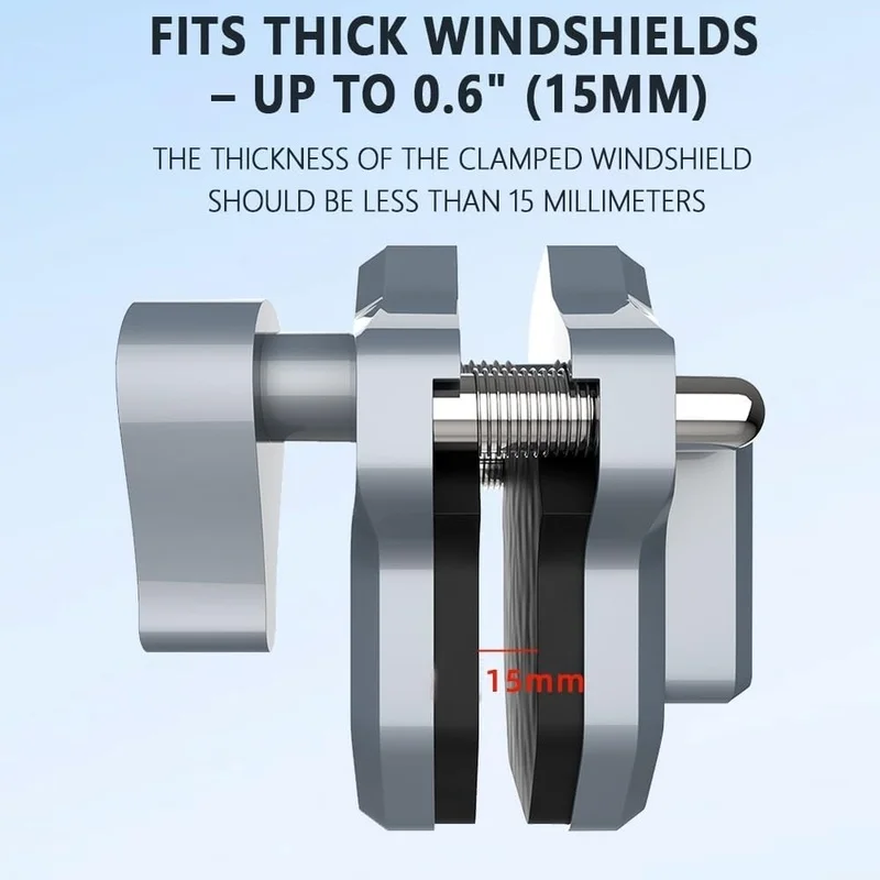 DT98 Heavy Duty Motorcycle Camera Clamp, Windshield Mounting Bracket for GoPro for DJI Osmo Action