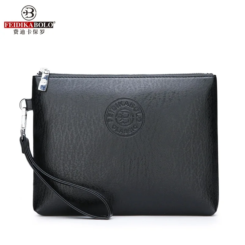 New Business Style Men\'s Clutch Large Wallet Soft PU Leather Male Wristlet Pack Bag Elegant Leisure Stylish Hand Bags Man Pouch