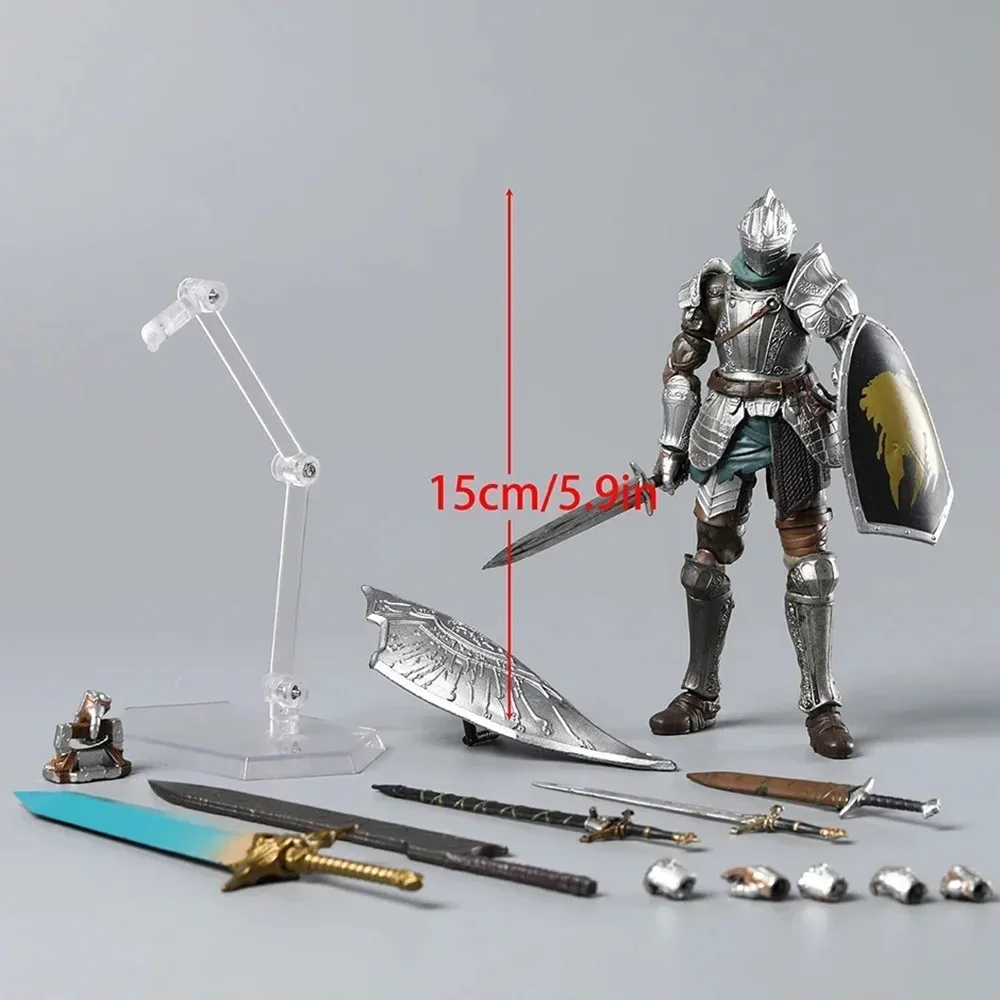 Dark Souls Anime Figma 590 Demons Souls Fluted Armor Knight Action Figure Model Statue Bookshelf Ornament Collectible Toy view 4