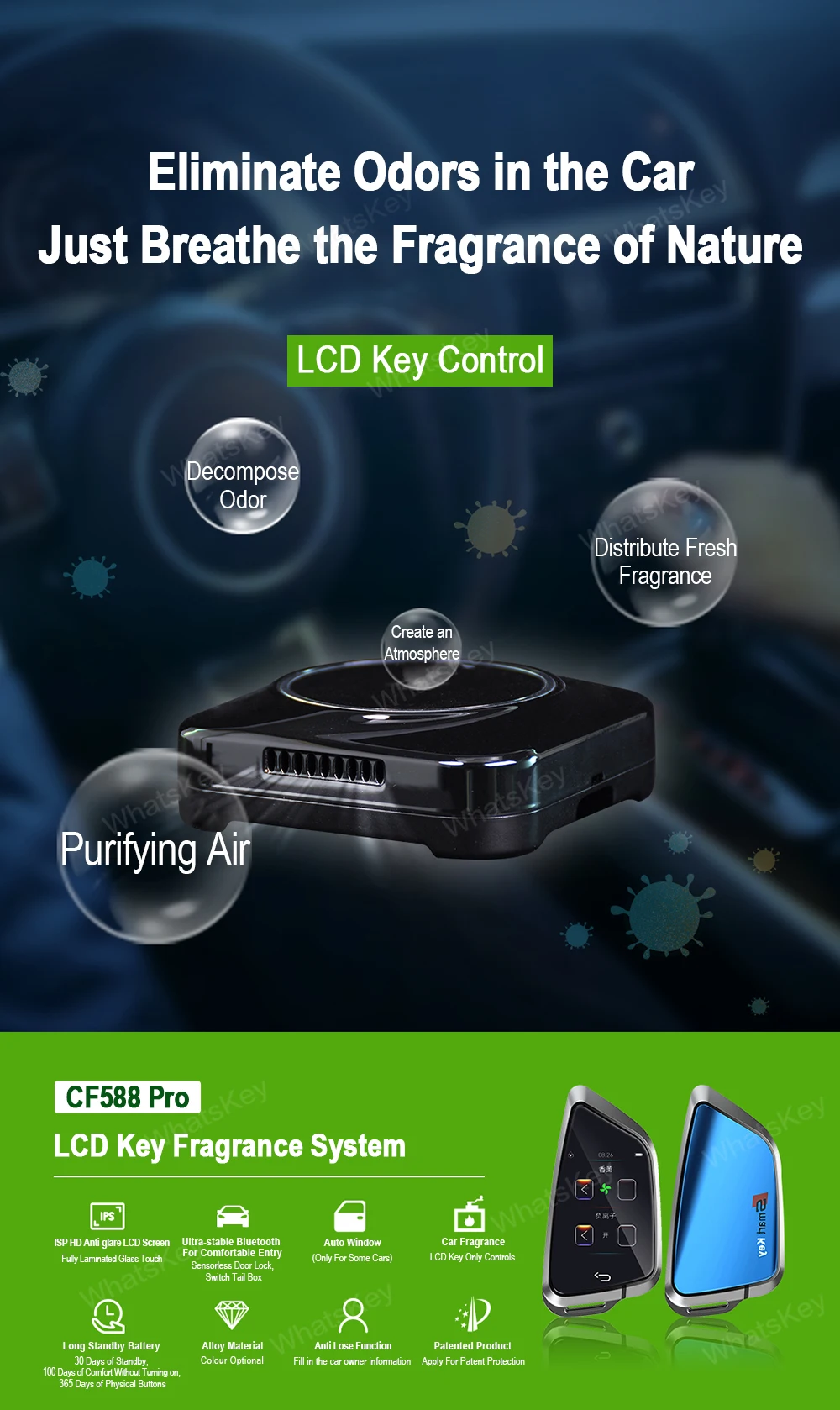 Nowy samochodowy System oczyszczania powietrza CF588 uniwersalny inteligentny LCD kluczyk dla BMW/Audi/Benz/Ford/VW/KIA/Hyundai/Nissan/Toyota