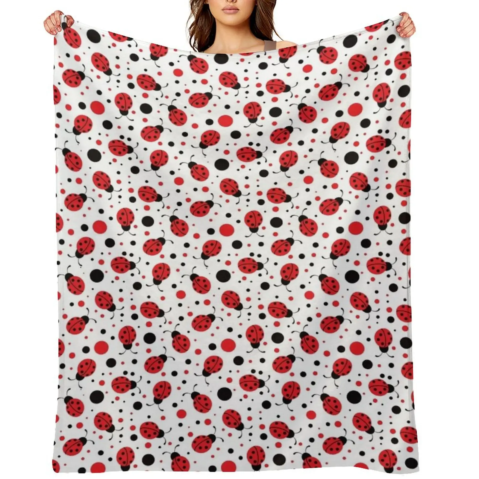 

Ladybugs Everywhere Throw Blanket Camping Beautifuls Soft Plaid Hairys Blankets