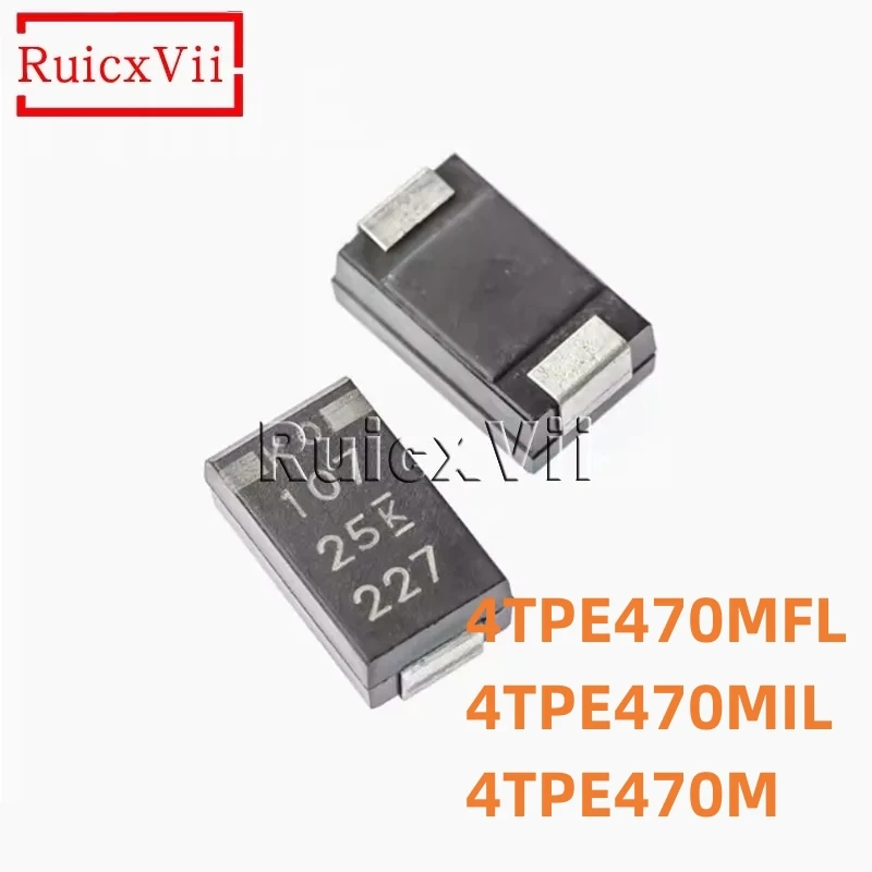 

5pcs 4V 470uF 4TPE470MFL 4TPE470M 4TPE470MIL 7343 Type D Ultra-Thin SMD Polymer Tantalum Capacitors POSCAP Low ESR New Genuine