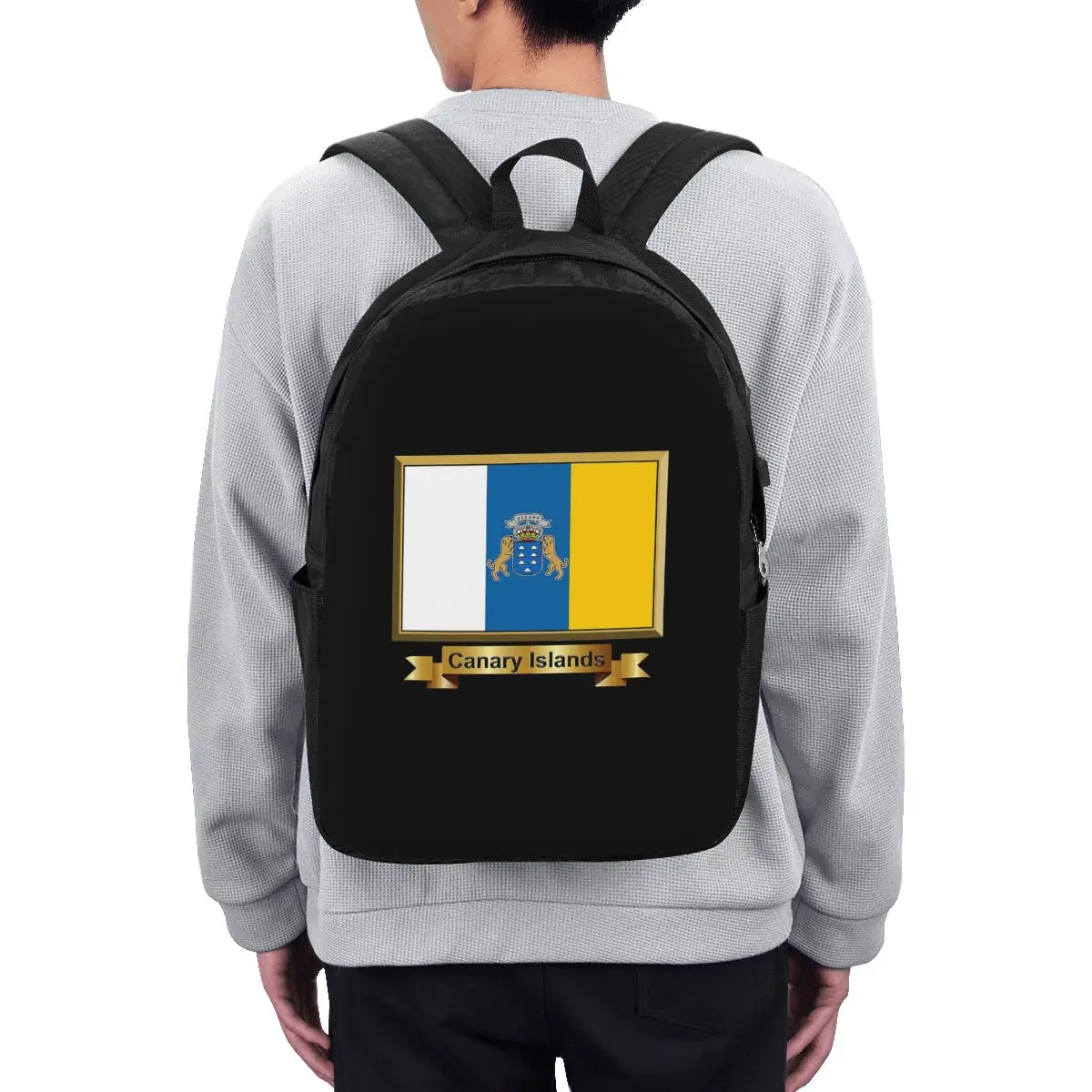 Spain Flag Oceano Canary Islands Backpack Travel Notebook Bag Computer College Student School Bag Laptop Shoulder Bags