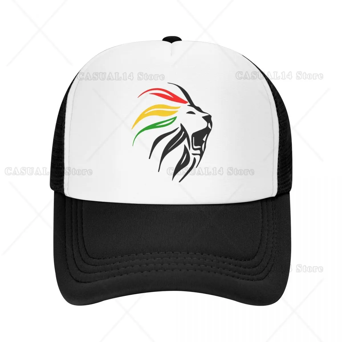 

Rasta Lion of Judah Rastafari Jamaican Reggae Baseball Cap Mesh Net Hat for Men Women Trucker Hats Adjustable Peaked Caps