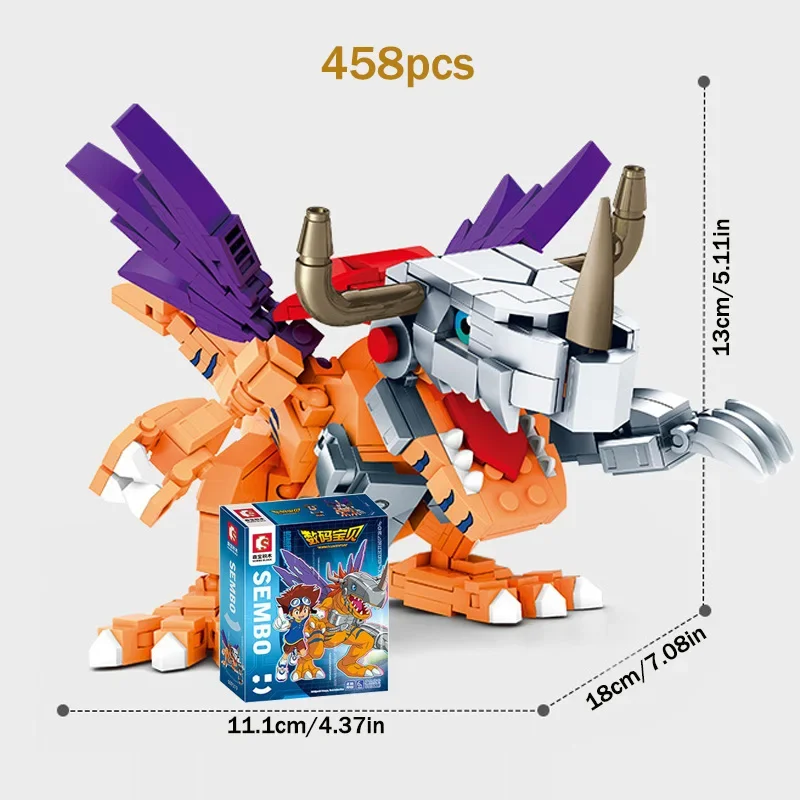 Digital Monster Adventure Model Building Blocks Brick Kit Digimon Agumon Garudamon Metal Greymon Figure Set Cartoon Toy Kid Gift