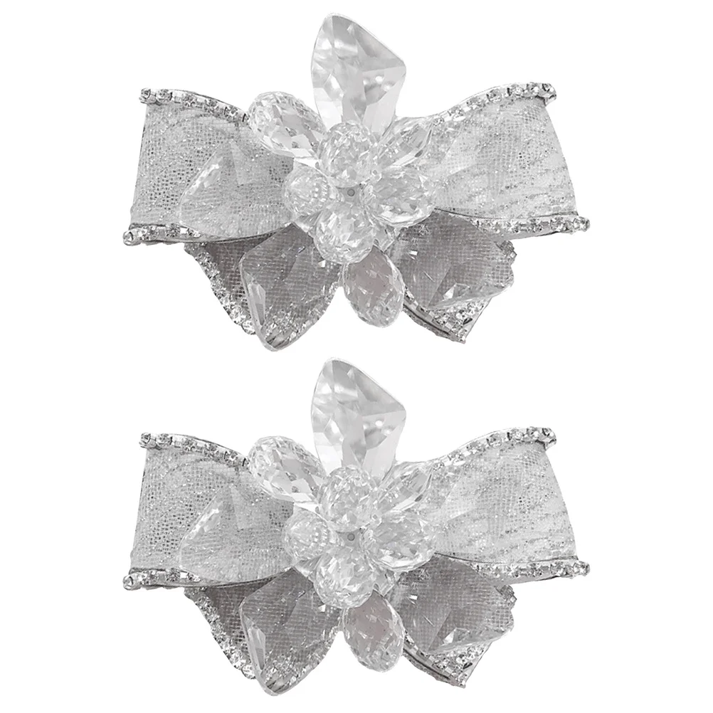 2Pcs Rhinestone Shoes Decor Crystal Glass Bowknot Clip DIY Accessories for Wedding Shoes Clothes Hats Bags Fashion Ornament
