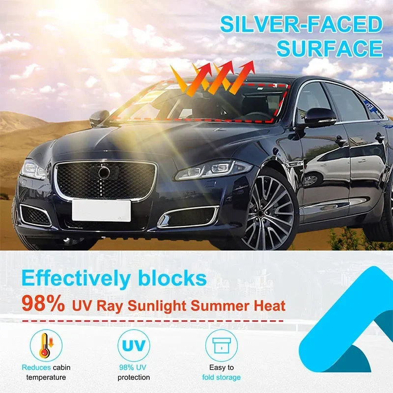 For Jaguar XJ 2010+ Car Front Windshield Sun Protection Parasol Silver Tape Car Accessories 1 Pcs 4
