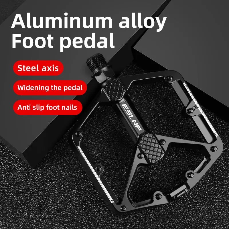 ESLNF Bicycle Pedal CNC Aluminum Alloy Anti Slip MTB Road Bike Pedal Widen Pedals Profession Bike Accessories