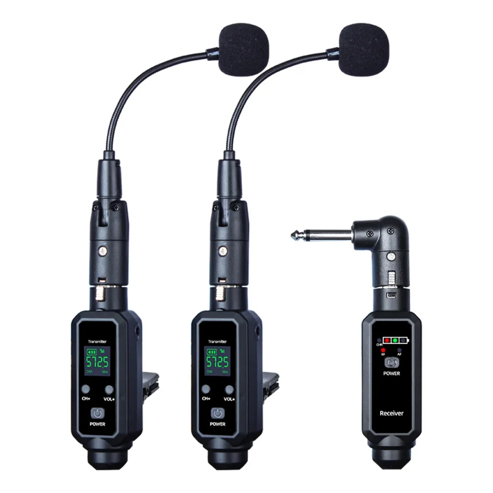 العلامة التجارية الجديدة اللاسلكية UHF 570-590MHz نظام ميكروفون ساكس كليب على الأدوات المهنية راديو ميكروفون لأداء المرحلة