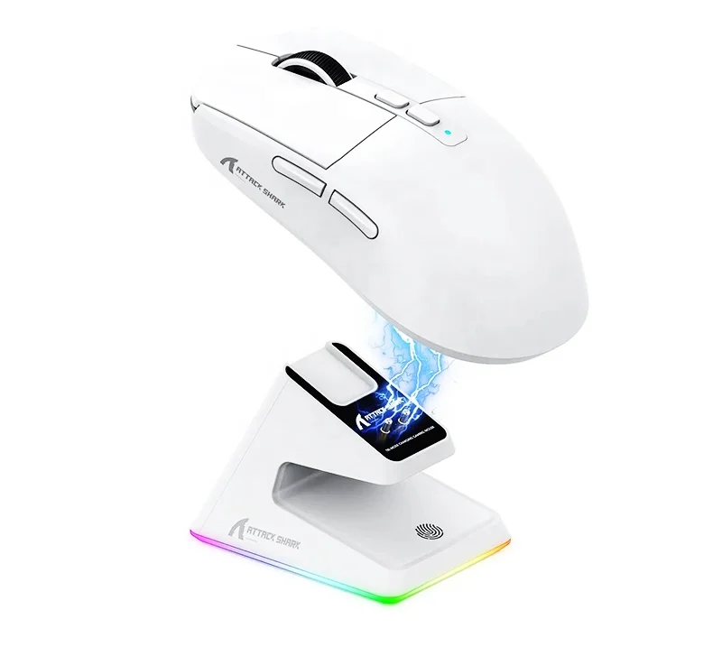 for X6 Lightweight Wireless Mouse with 3 Mode Wired 2.4G BT5.2 Up to 26K-DPI RGB Backlight Charging Base for Laptop Deskbtop