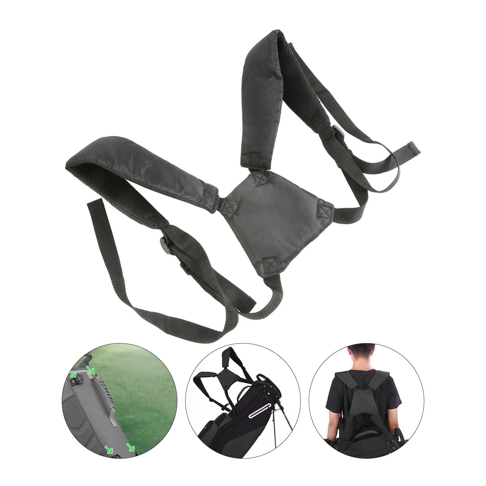 

1pc Waterproof Golf Bag Strap Replacement Nylon Plastic Adjustable Backpack Sholuder Strap for 4 D Rings Bag Golf Supplies