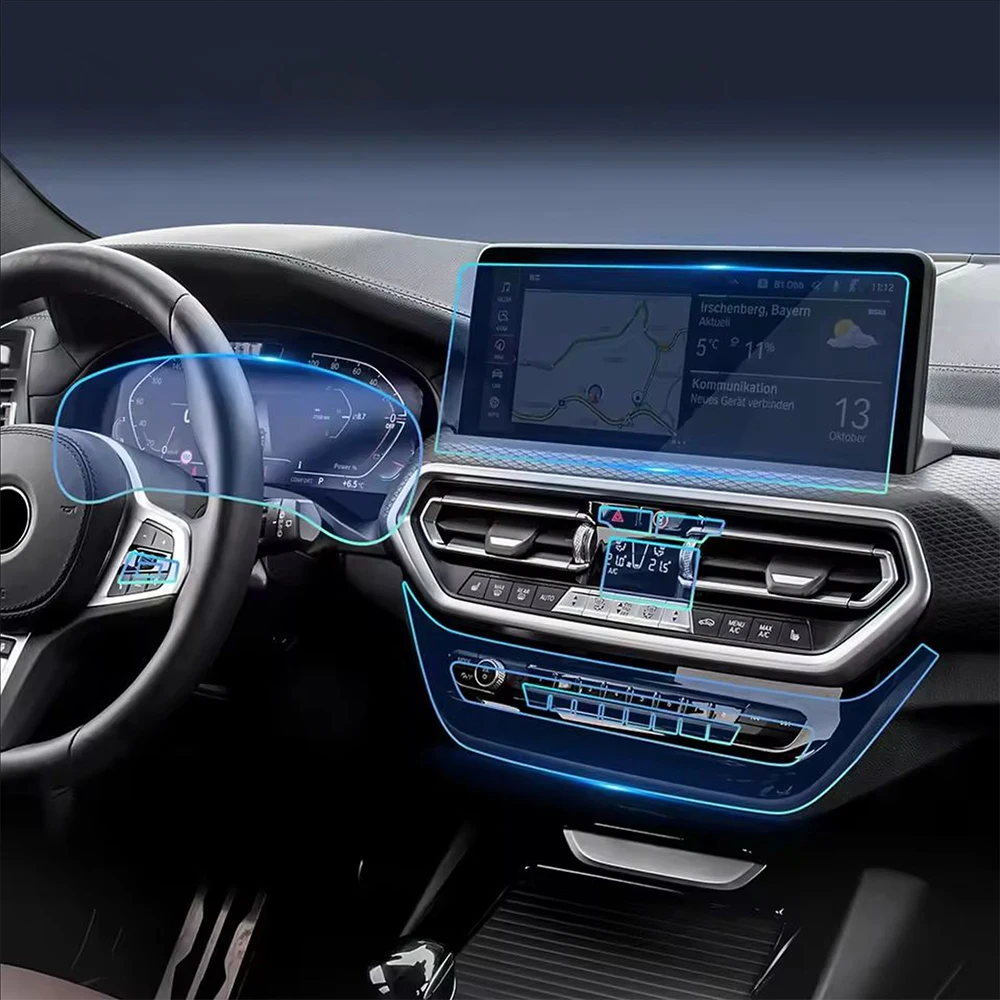 TPU Car Navigation Screen Film for BMW X3 X4 G01 G02 2022 2023 2024 Gearbox Protective Sticker Anti-scratch Interior Accessories