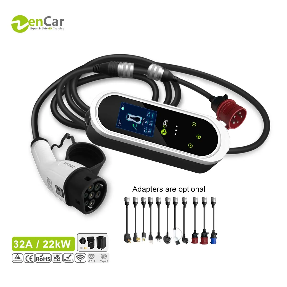 

22KW Electric Car Charger Fast Electric Car Charger Mobile Portable Electric Car Charging Station Type 2 GBT with Adapter WIFI