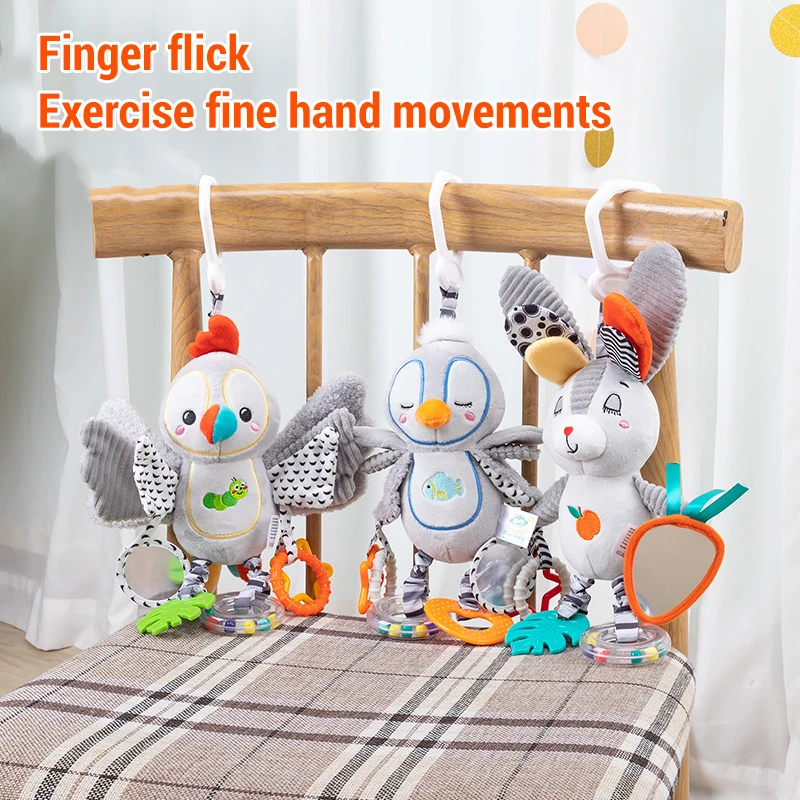 สีอ่อนจี้สัตว์ Plush Hand Bells การพัฒนาเด็กจี้ของเล่น Sensory ปฏิสัมพันธ์ประกอบ Appease ตุ๊กตาของขวัญ