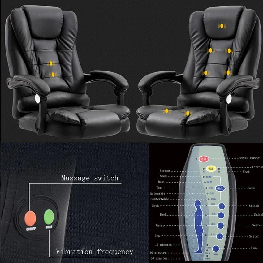 Office Boss Chair Ergonomic Computer Gaming Chair Internet Cafe Seat Household Reclining Seven-point massage Chair With Footrest